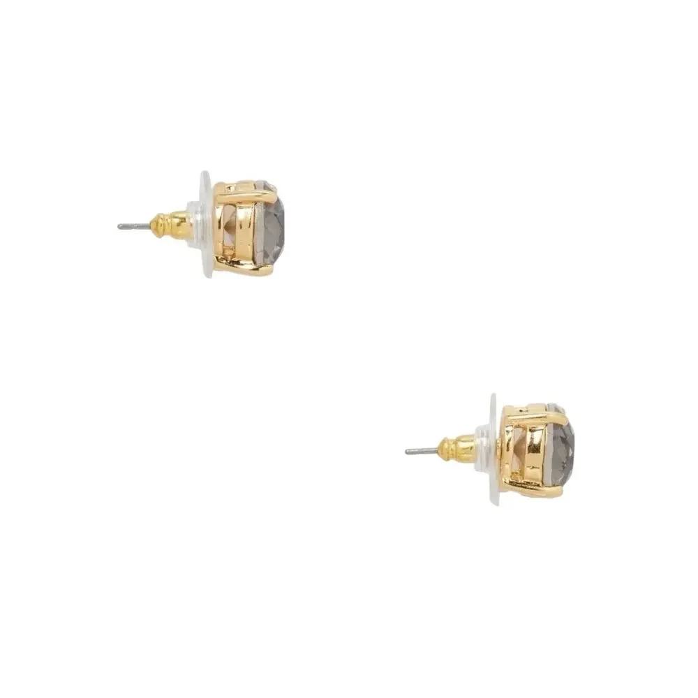 Kate Spade “Black Diamond” Crystal Gumdrop Stud Earrings Gold Tone NWT